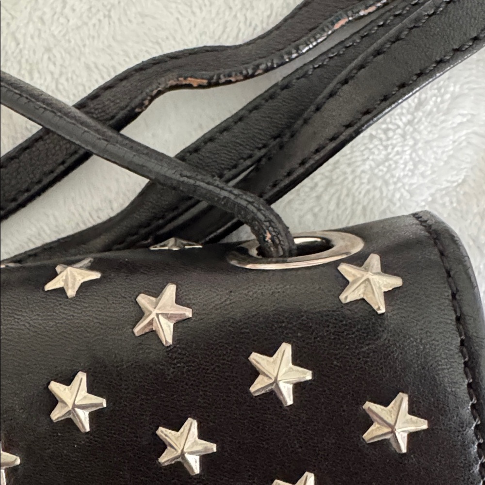 Jimmy Choo Mini Leather Black Silver Star Bag - Picture 12 of 12